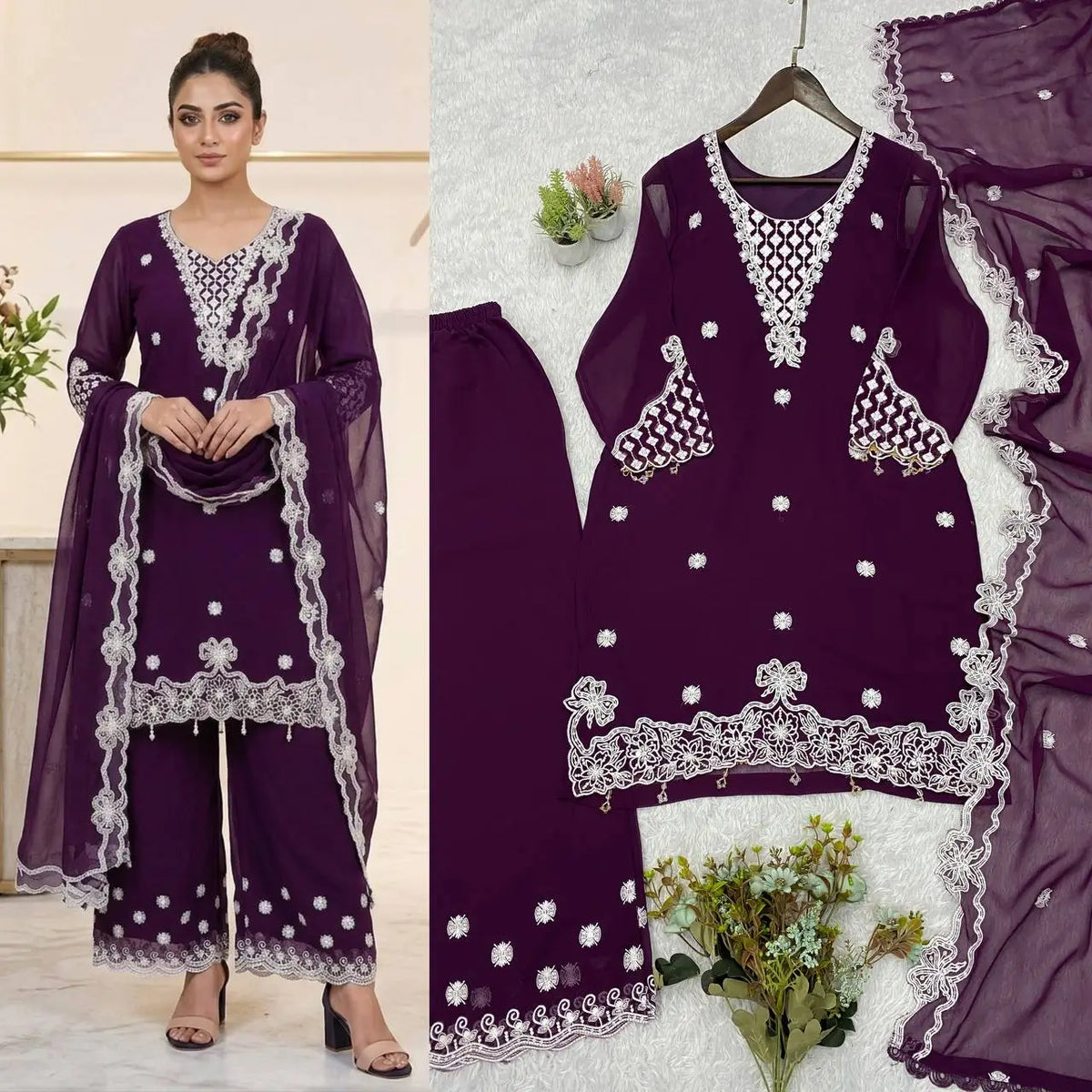 Cutwork Lace Georgette Suit