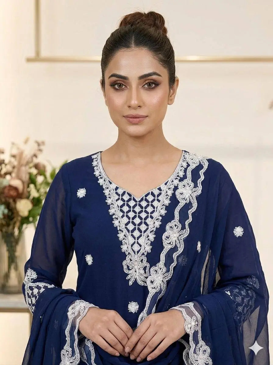 Cutwork Lace Georgette Suit