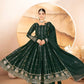 Dark Green Star Georgette Embroidered Anarkali Set with Dupatta
