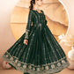 Dark Green Star Georgette Embroidered Anarkali Set with Dupatta