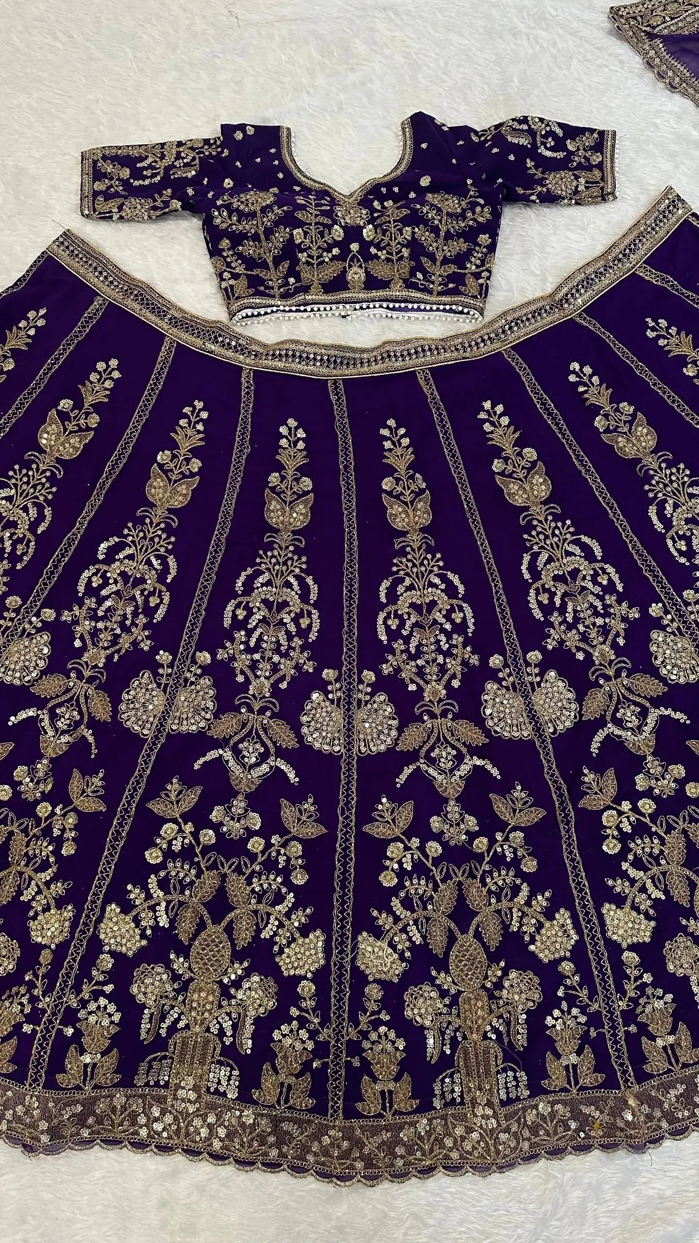 Deep Purple Zari Lehenga