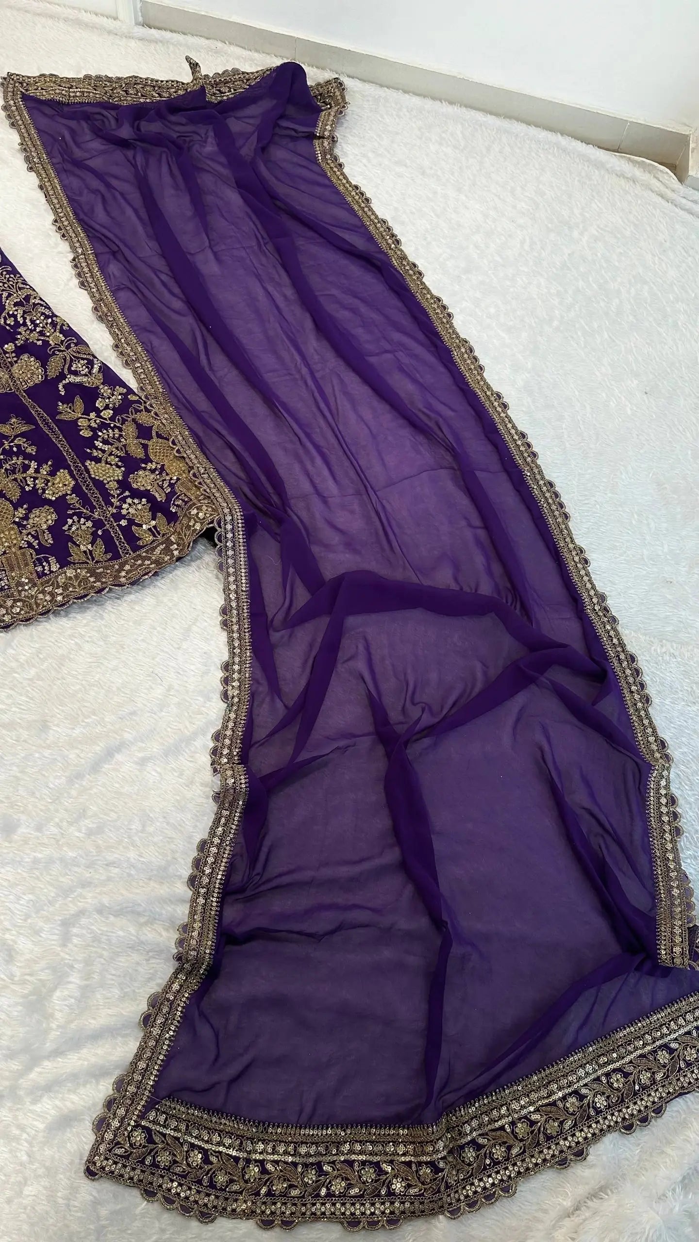 Deep Purple Zari Lehenga