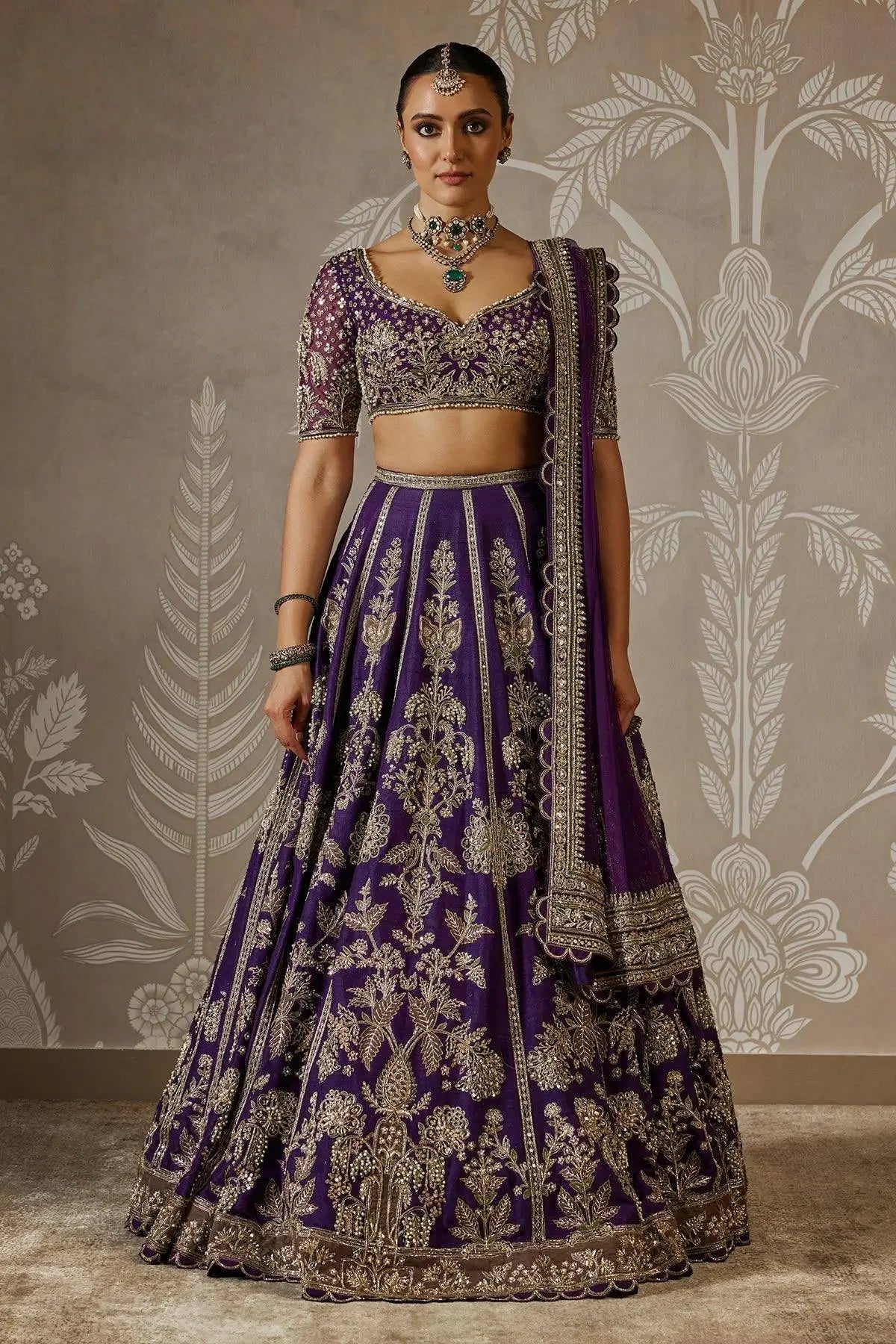 Deep Purple Zari Lehenga