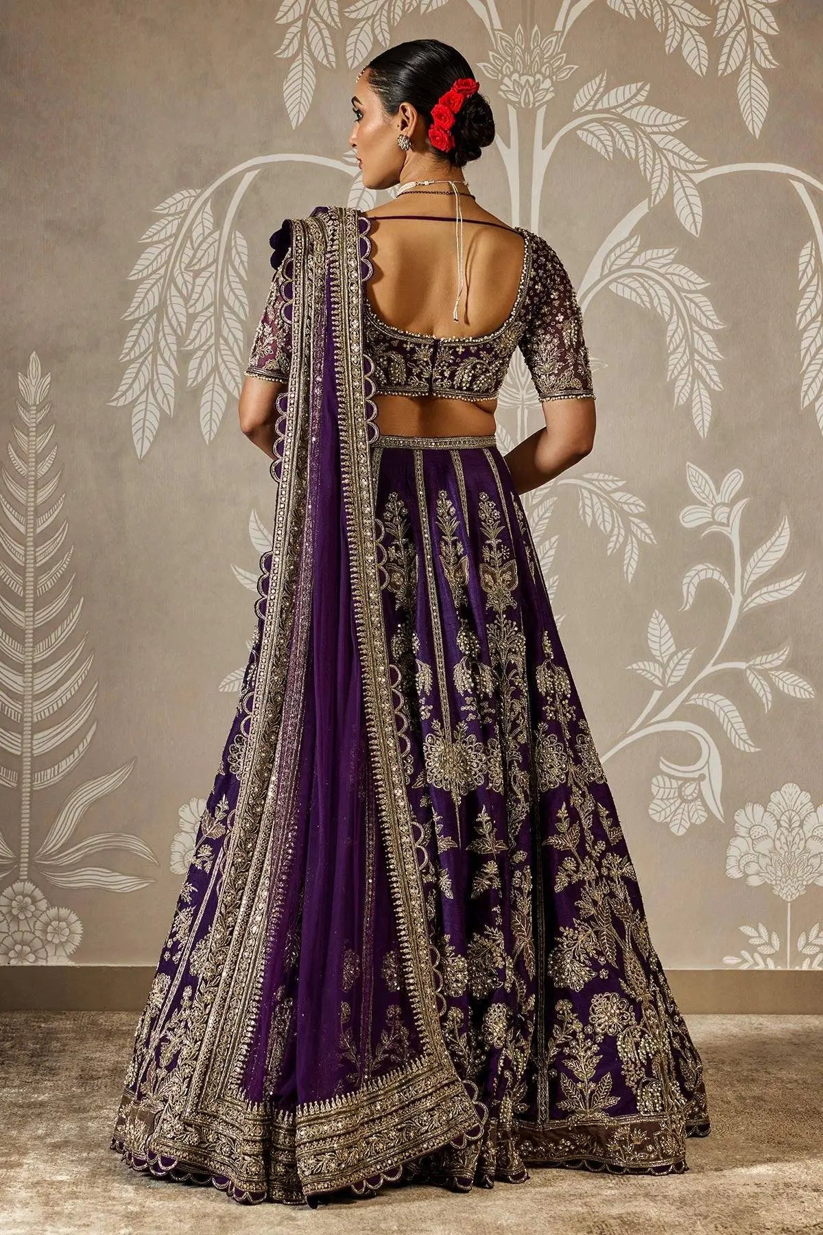 Deep Purple Zari Lehenga