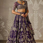 Deep Purple Zari Lehenga