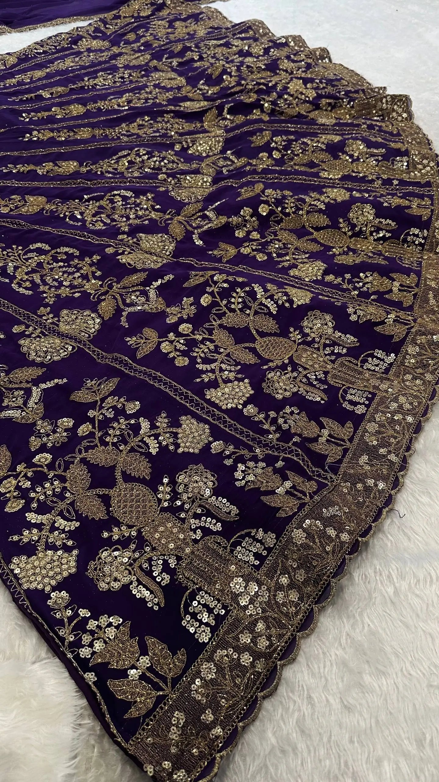Deep Purple Zari Lehenga