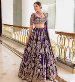 Deep Purple Zari Lehenga