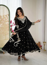 Designer Blooming Faux Embroidered Anarkali Gown Set