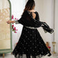 Designer Blooming Faux Embroidered Anarkali Gown Set