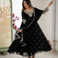 Designer Blooming Faux Embroidered Anarkali Gown Set