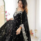 Designer Blooming Faux Embroidered Anarkali Gown Set