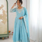Designer Blooming Faux Embroidered Anarkali Gown Set