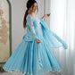 Designer Blooming Faux Embroidered Anarkali Gown Set