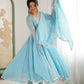 Designer Blooming Faux Embroidered Anarkali Gown Set