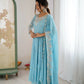 Designer Blooming Faux Embroidered Anarkali Gown Set