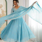 Designer Blooming Faux Embroidered Anarkali Gown Set