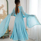 Designer Blooming Faux Embroidered Anarkali Gown Set