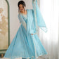 Designer Blooming Faux Embroidered Anarkali Gown Set