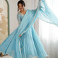 Designer Blooming Faux Embroidered Anarkali Gown Set