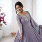 Designer Blooming Faux Embroidered Anarkali Gown Set