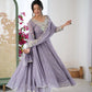 Designer Blooming Faux Embroidered Anarkali Gown Set