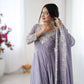 Designer Blooming Faux Embroidered Anarkali Gown Set
