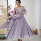 Designer Blooming Faux Embroidered Anarkali Gown Set