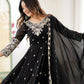 Designer Blooming Faux Embroidered Anarkali Gown Set