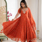 Designer Blooming Faux Embroidered Anarkali Gown Set