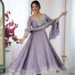 Designer Blooming Faux Embroidered Anarkali Gown Set