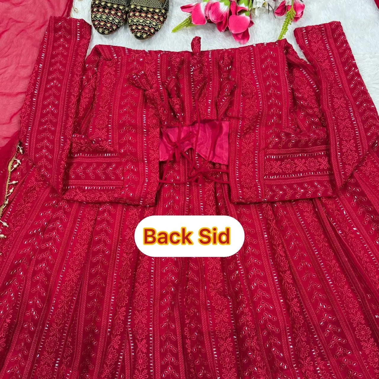 Designer Blooming Georgette Anarkali Suit Set