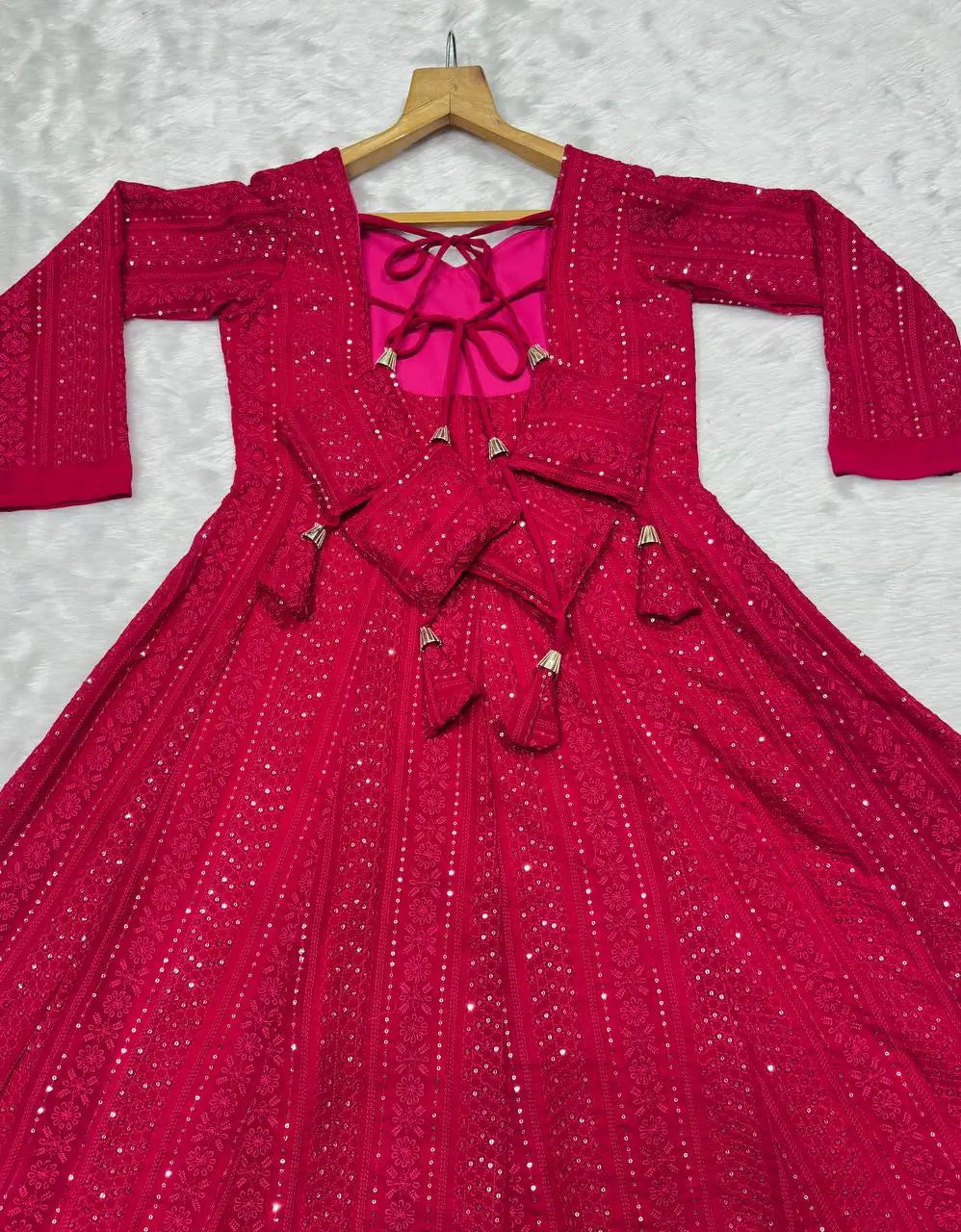 Designer Blooming Georgette Anarkali Suit Set