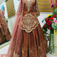 Designer Brown Shimmer Silk Lehenga Choli with Net Dupatta | Heavy Embroidery & Sequin Work