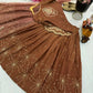 Designer Brown Shimmer Silk Lehenga Choli with Net Dupatta | Heavy Embroidery & Sequin Work
