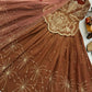 Designer Brown Shimmer Silk Lehenga Choli with Net Dupatta | Heavy Embroidery & Sequin Work