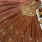 Designer Brown Shimmer Silk Lehenga Choli with Net Dupatta | Heavy Embroidery & Sequin Work