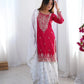 Designer Chinnon Embroidered Sharara Suit Set with Dupatta