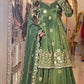Designer Chinnon Silk Embroidered Lehenga Set