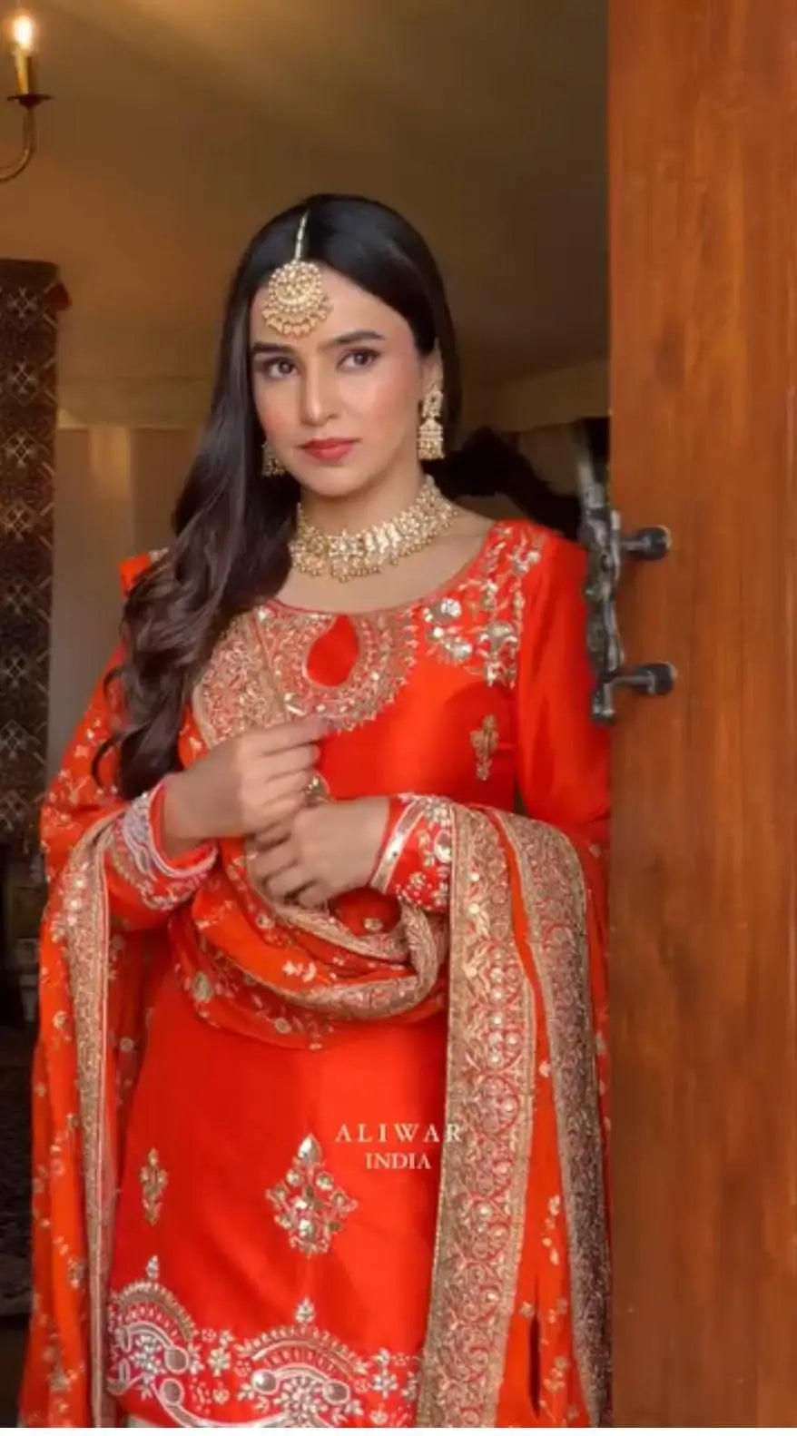 Designer Chinnon Silk Embroidered Palazzo Set