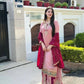 Designer Chinnon Silk Embroidered Sharara Set