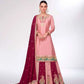 Designer Chinnon Silk Embroidered Sharara Set