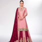 Designer Chinnon Silk Embroidered Sharara Set