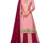 Designer Chinnon Silk Embroidered Sharara Set