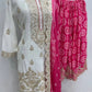 Designer Chinon Sharara Suit with Digital Print & Mirror Work
