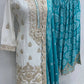 Designer Chinon Sharara Suit with Digital Print & Mirror Work
