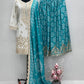 Designer Chinon Sharara Suit with Digital Print & Mirror Work