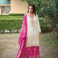Designer Chinon Sharara Suit with Digital Print & Mirror Work