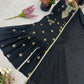 Designer Chinon Silk Embroidered Sharara Set