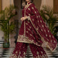 Designer Chinon Silk Embroidered Sharara Set