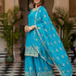 Designer Chinon Silk Embroidered Sharara Set